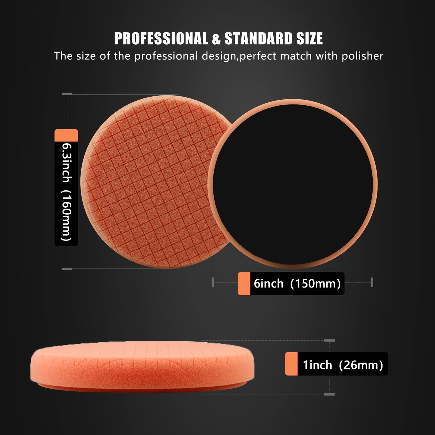 5PCS Universal 6 Inch Grid Pattern Sponge Polishing Pads Set for Car Buffing and Waxing - Multi-Density Foam Backing Plate Kit for Polishers - For Car Detailing Enthusiasts - Perfect Gift for Car Lovers